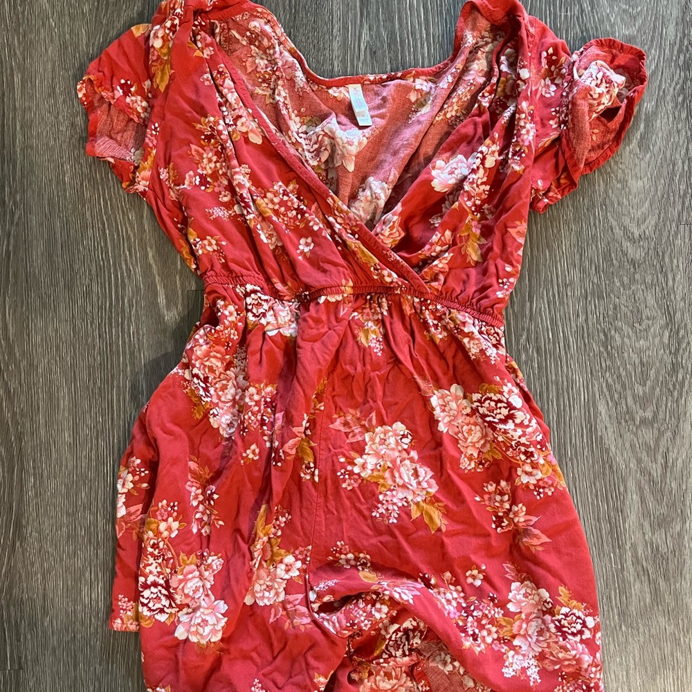 Floral Coral Romper
